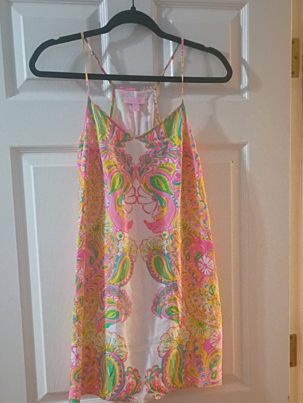 Lilly Pulitzer Pink, Green & Yellow Paisley Slip Dress